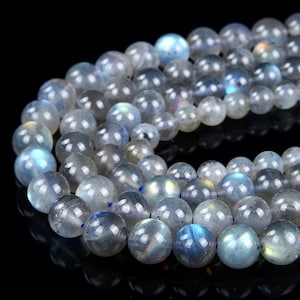 Labradorite Gemstone Grade AAA Round 3MM 4MM 5MM 6MM 7MM 8MM 9MM 10MM Beads BULK LOT 1,2,6,12 and 50 (D61)