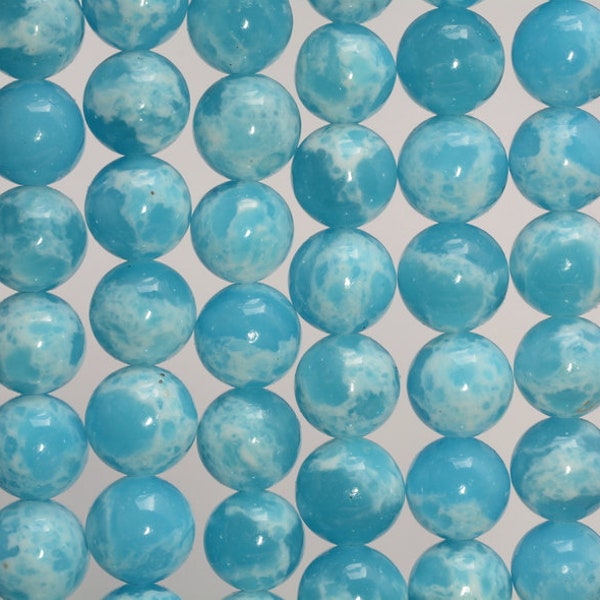 Larimar Quartz Gemstone Synthetic Larimar Grade AAA Sky Blue 4mm 6mm 8mm 10mm 12mm Round Loose Beads BULK LOT 1,2,6,12 and 50 (A234)