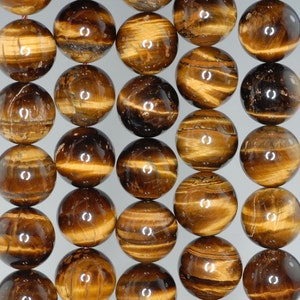 12mm dunkel Cognac Tiger Eye Edelstein gelb Grade AB Runde lose Perlen 7,5 Zoll halb Strand LOT 1, 2 und 6 (90186195-732)