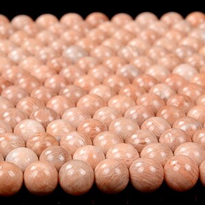 Naturlig persikafältspat solsten ädelsten grad A rund 5 MM 6 MM 7 MM 8 MM lösa pärlor bulkparti 1, 2, 6, 12 och 50 (D308) bild 2