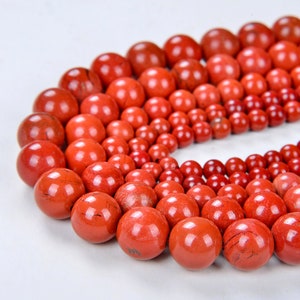 Genuine Natural Red Jasper Gemstone Grade Aa Round 4mm 6mm 8mm 10mm Loose Beads Full strand BULK LOT 1,2,6,12 and 50