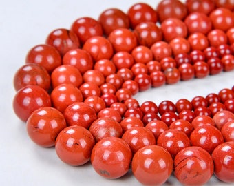 Genuine Natural Red Jasper Gemstone Grade Aa Round 4mm 6mm 8mm 10mm Loose Beads Full strand BULK LOT 1,2,6,12 and 50