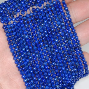 3mm Natural Lapis Lazuli Gemstone Grade AAA Blue Round 3mm Loose Beads 15.5 inch Full Strand LOT 1,2,6,12 and 50 (90183558-107)