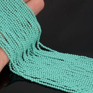2mm Turquoise Gemstone Green Round 2mm Loose Beads 15.5 inch Full Strand LOT 1,2,6,12 and 50 (90189195-107)