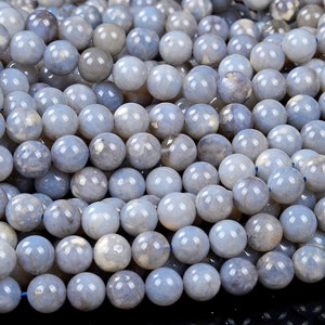 Natural Rare Madagascar Blue Rose Quartz Gemstone Grade AAA Round 6MM 8MM 10MM Loose Beads BULK LOT 1,2,6,12 and 50 (D456)