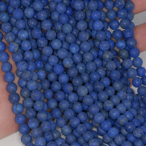 6mm Matte Lapis Lazuli Gemstone Garde A Blue Round Loose Beads 15.5 inch Full Strand LOT 1,2,6,12 and 50 (90183218-276)