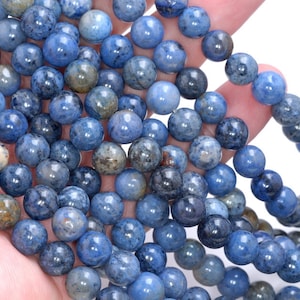 6mm South Africa Dumortierite Blue Gemstone Blue Round 6mm Loose Beads 15.5 inch Full Strand LOT 1,2,6,12 and 50 (80005259-460)