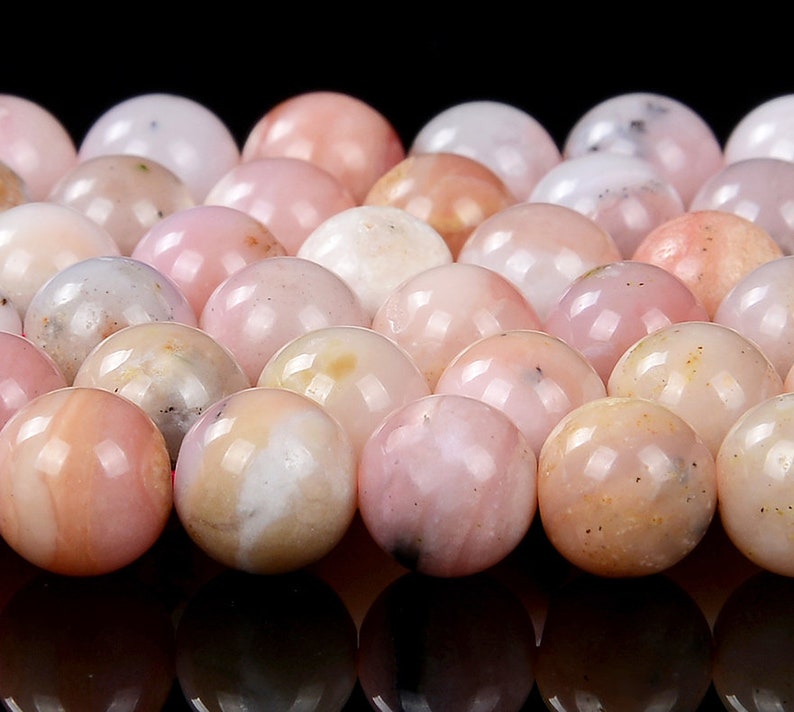 Natural Peruvian Pink Opal Gemstone Grade AA Round 4MM 5MM 6MM 7MM 8MM Loose Beads BULK LOT 1,2,6,12 and 50 D450 image 3