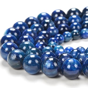 Dark Blue Kyanite Gemstone Grade AAA Round 5MM 6MM 7MM 8MM 9MM 10MM 11MM 12MM 13MM Loose Beads 7 Inch Strand BULK LOT 1,2,6,12 and 50 (D145)