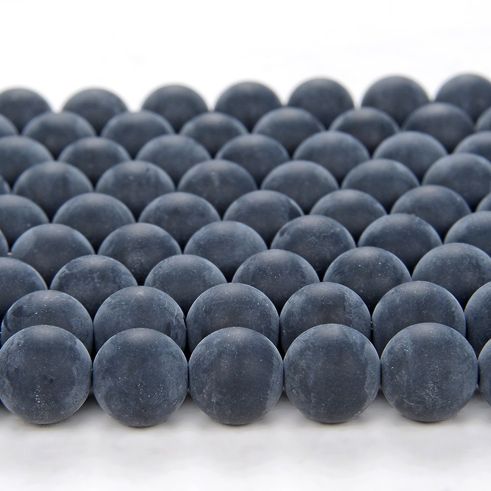 4mm Frost Matte Black Onyx Gemstone Black Round Loose Beads