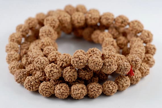 8mm Natural Rudraksha Bodhi Seed Gemstone Rare Mala Prayer Red Brown Round Loose Beads 35 inch 108 Beads 90182475-393
