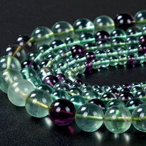 Natural Rainbow Fluorite Gemstone Grade AAA Round 5MM 6MM 7MM 8MM 9MM 10MM 12MM Loose Beads BULK LOT 1,2,6,12 and 50 (D139)