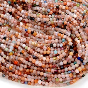 2MM Natürliche Multi Edelstein Grade AA Micro Facettierte Runde Perlen 15,5 Zoll Vollstrang BULK LOT 1,2,6,12 und 50 (80009287-P10)