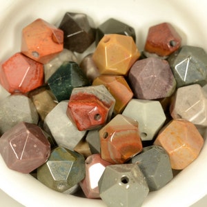 6MM Succor Creek Jasper Beads Star Cut Faceted Grade AAA Natural Gemstone Loose Beads 15&quot; BULK LOT 1,3,5,10 and 50 (80010256-M26 A)