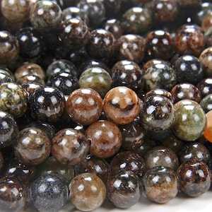 Natural Biotite Mica Gemstone Round 4MM 6MM 8MM Loose Beads BULK LOT 1,2,6,12 and 50 (D97)