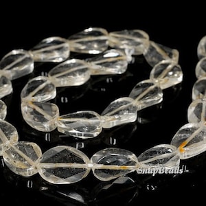 ペタライト ルース 16x12mm Rock Crystal Gemstone Twist Faceted Oval Loose Beads