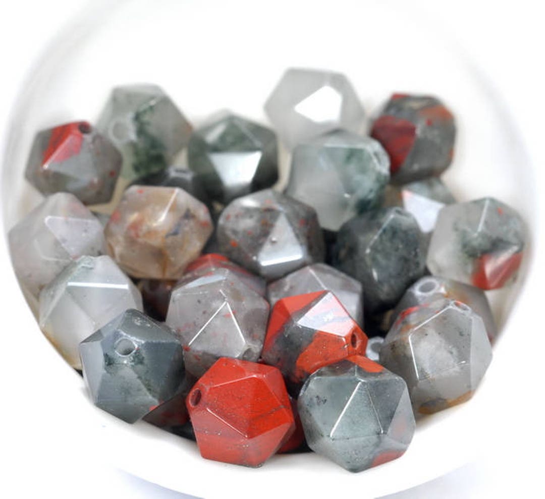 10MM African Blood Stone Beads Star Cut Faceted Grade AAA - Etsy