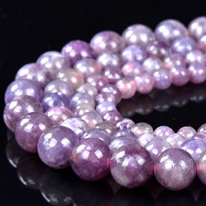 Light Purple Tourmaline In Lepidolite Gemstone Grade AAA Round 7MM 8MM Loose Beads BULK LOT 1,2,6,12 and 50 (D171)