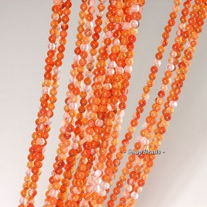 2MM Carnelian Red Agate Gemstone Round 2MM Loose Beads 16 inch Full Strand LOT 1,2,6,12 and 50 (90113991-107 - 2mm A)
