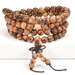 10 Strands 108PCS 6mm Vietnam White Qinan Sandalwood   agallocha Prayer Buddha Mala Meditation Beads Round BULK (90182448-391)x10