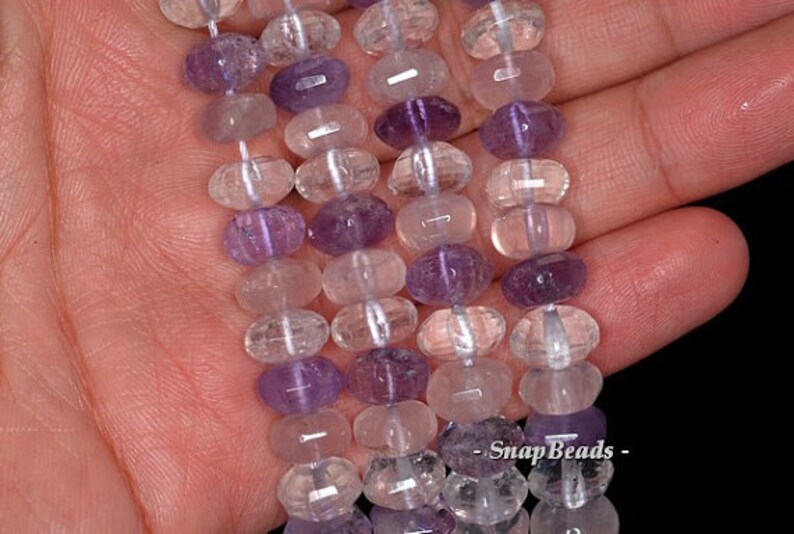 90144098-B33-561 FREE USA Ship 10x5mm Mix Quartz Gemstone Faceted Rondelle Loose Beads 7.5 inch Half Strand LOT 1,2,6 and 12