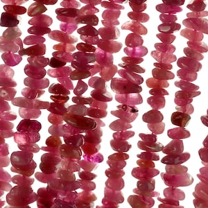 7-8mm Rubylite Gemstone Grade AA Red Pebble Chips Sticks Loose Beads 16 inch Full Strand LOT 1,2,6,12 and 50 (90183665-372)