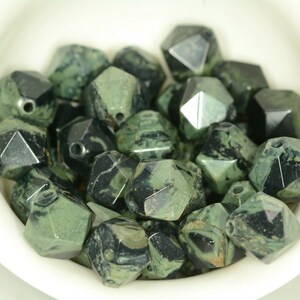 8MM Kambaba Jasper Beads Star Cut Faceted Grade AAA Natural Gemstone Loose Beads 15&quot; BULK LOT 1,3,5,10 and 50 (80010258-M26 A)