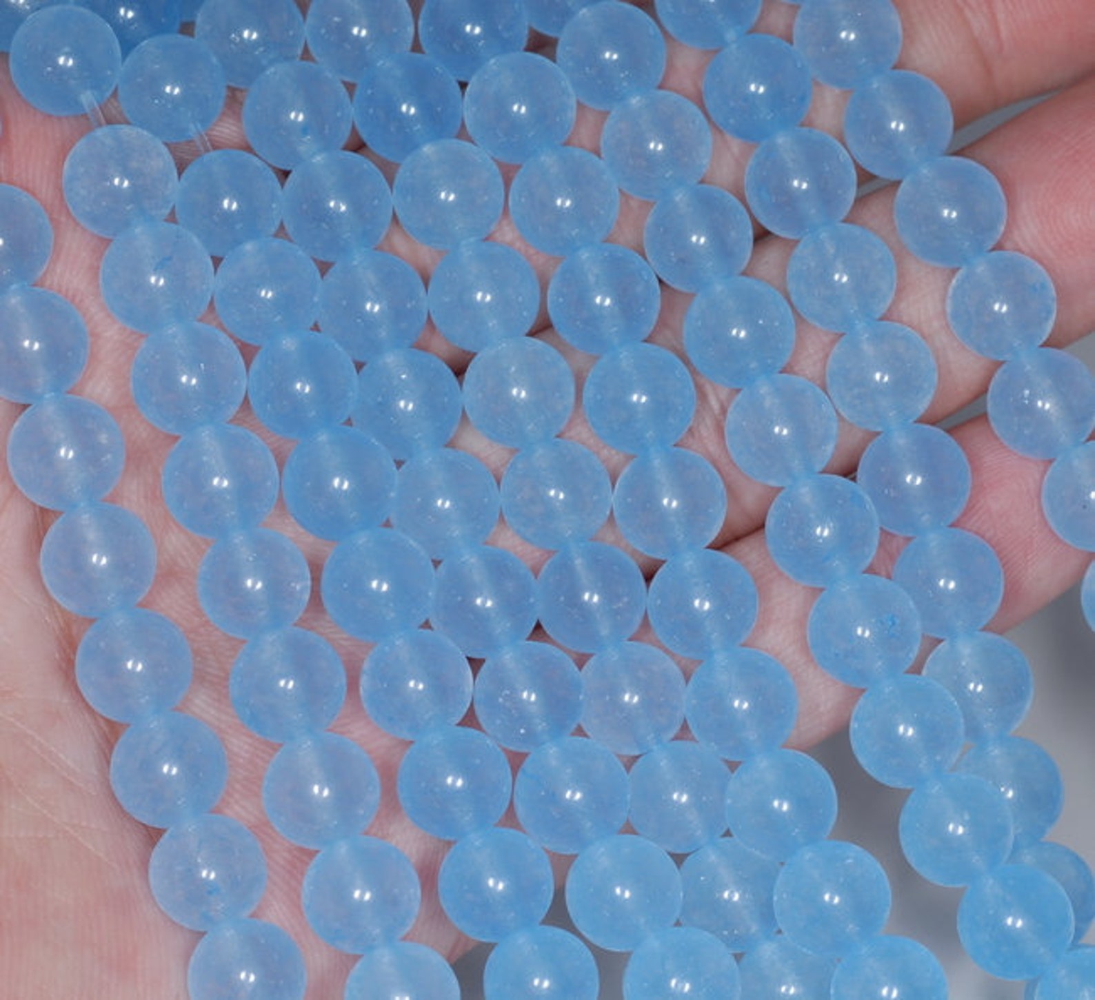 8mm Hawaiian Sky Blue Jade Gemstone Grade AA Blue Round 8mm Etsy