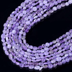 6-8MM Lavender Amethyst Gemstone Pebble Nugget Loose Beads BULK LOT 1,2,6,12 and 50 (D184)