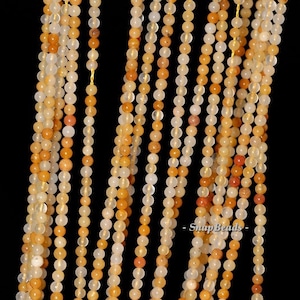 2MM Honey Jade Gemstone Round 2MM Loose Beads 16 inch Full Strand LOT 1,2,6,12 and 50 (90113964-107 - 2mm A)