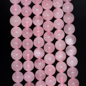 8mm Madagascar Rose Quartz Gemstone Grade AA Pink Round Loose Beads 7.5 inch Half Strand LOT 1,2,6,12 and 50 (90183657-373)