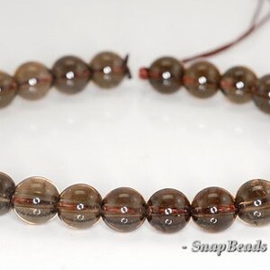 7mm Smoky Quartz Gemstone Round Loose Beads 7.5 inch Half Strand LOT 1,2,6 and 12 (90144140-B21-537)