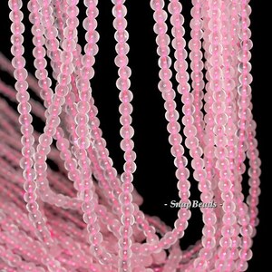 3MM Rose Quartz Gemstone Round 3MM Loose Beads 16 inch Full Strand LOT 1,2,6,12 and 50 (90114028-107 - 3mm A)