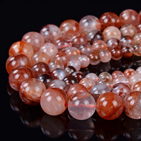 Natural Red Hematoid Quartz Gemstone Round 6MM 8MM 10MM 12MM Loose Beads BULK LOT 1,2,6,12 and 50 (A296)