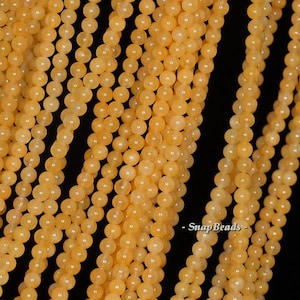 3mm Golden Honey Jade Gemstone Grade A Yellow Orange Round 3mm Loose Beads 15.5 inch Full Strand LOT 1,2,6,12 and 50 (90143424-107-3g)