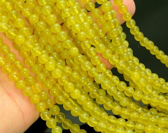 6mm Olive Peridot Gemstone Grade AAA Yellow Round Loose Beads 15.5 inch Full Strand (90183568-780)