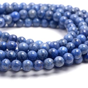 6mm South Africa Blue Dumortierite Gemstone Grade AAA Light Blue Round Loose Beads 15.5 inch Full Strand LOT 1,2,6,12 and 50 (80004537-115)