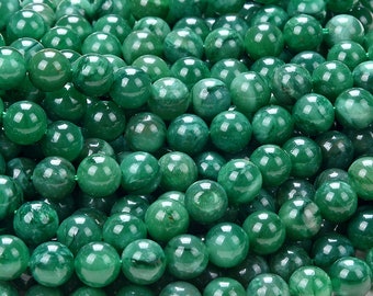 Natural Green Mica Muscovite in Fuchsite Emerald Green Gemstone Grade AAA Round 6MM 8MM 10MM Loose Beads BULK LOT(D259)