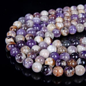 Chevron Amethyst Gemstone Round 4MM 6MM 8MM Loose Beads BULK LOT 1,2,6,12 and 50 (D10)