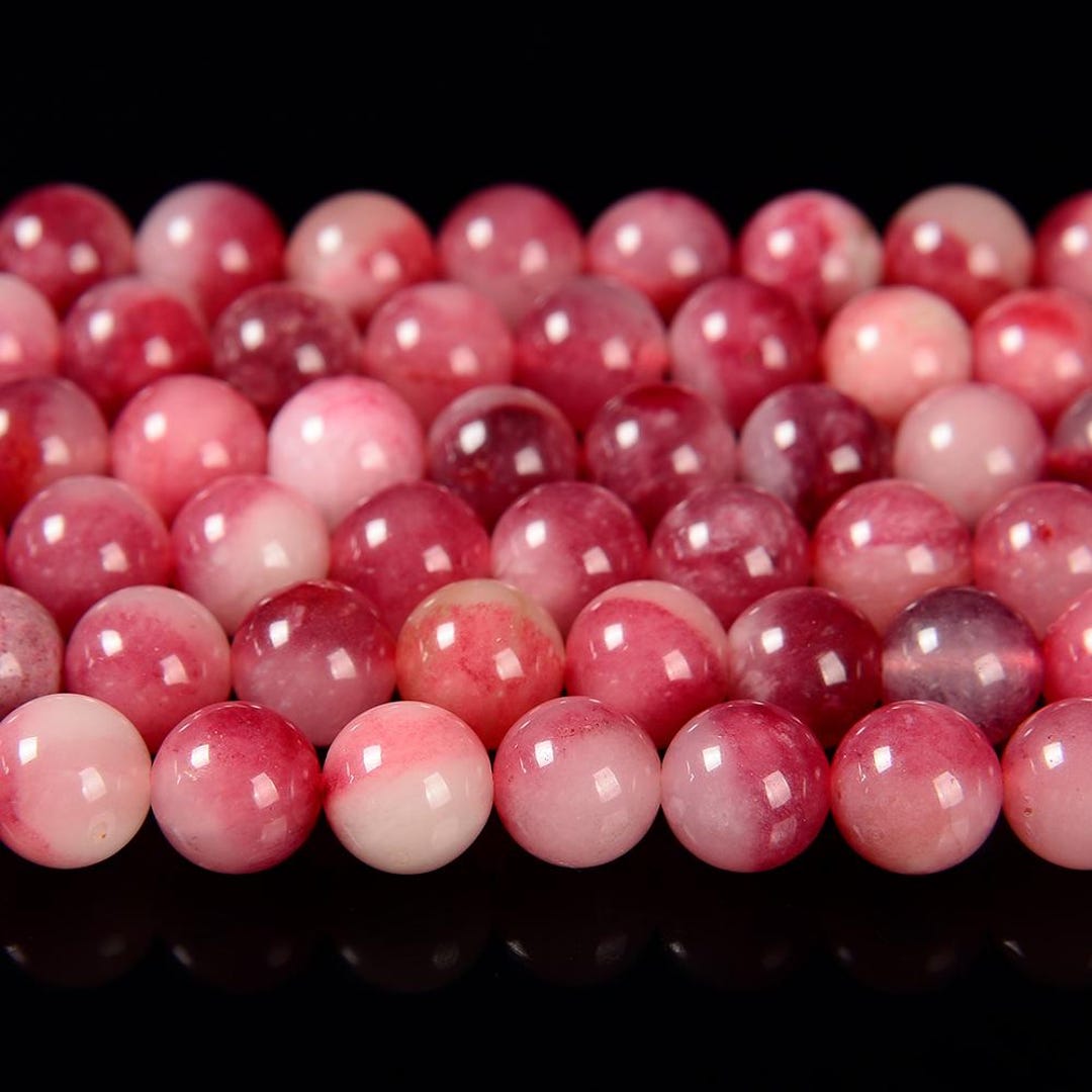 6 8 10 12 Mm Pietra Naturale Giada Di Corallo Rosso Perline - Foto 9