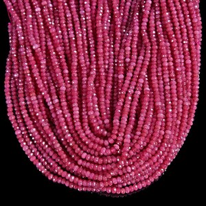 Ruby Red Jade Gemstone 4X3MM Faceted Rondelle Beads 13.5 inch Full Strand BULK LOT 1,2,6,12 and 50 (80019532-P109)