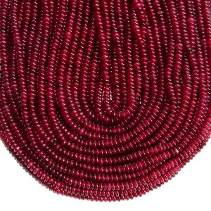 Ruby Red Color Jade Gemstone 4X2MM Rondelle Beads 14.5 inch Full Strand BULK LOT 1,2,6,12 and 50 (80020057-D616)