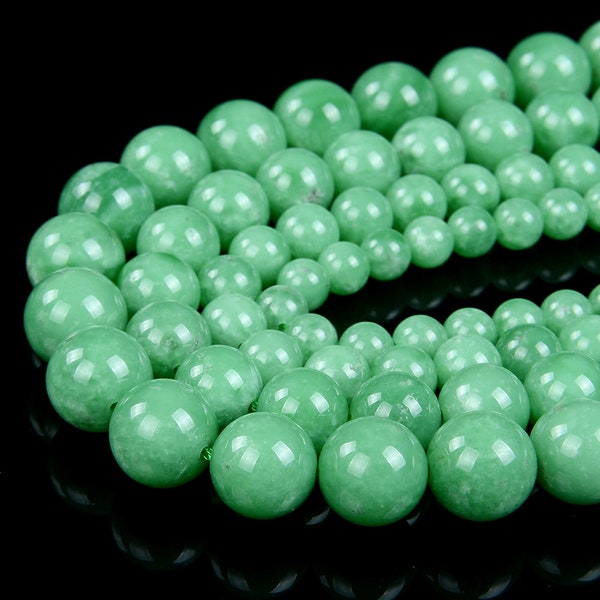 Natural Deep Green Angelite Gemstone Grade AAA Round 6MM 8MM 10MM 12MM Loose Beads BULK LOT 1,2,6,12 and 50 (A297)