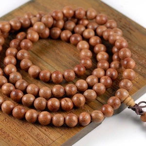108PCS 6mm African Palisander Red Sandalwood Prayer Buddha Mala Meditation Beads Round Loose Beads (90182710-398)