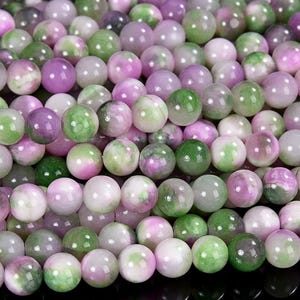 Pink Green  Jade Gemstone Round 4MM 6MM 8MM 10MM Loose Beads BULK LOT 1,2,6,12 and 50 (D568)