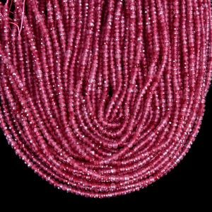 Ruby Red Jade Gemstone 4X3MM Faceted Rondelle Beads 13.5 inch Full Strand BULK LOT 1,2,6,12 and 50 (80019525-P109)