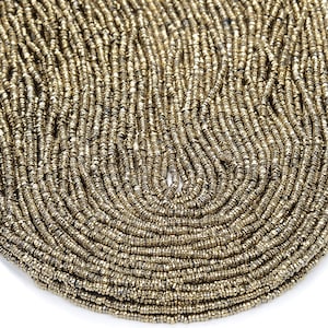 2 x 1 mm ljusguld hematit ädelsten fasetterad rondell 2 x 1 mm lösa pärlor 15 tum hel sträng (80017090-784)