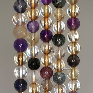 6mm Mix Quartz Gemstone Round Loose Beads 7.5 inch Half Strand LOT 1,2,6,12 and 50 (90144276-B27-548)