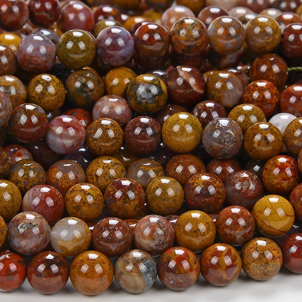 Natural Morocco Seam Agate Gemstone Round 6MM 7MM 8MM 10MM Loose Beads BULK LOT 1,2,6,12 and 50 (D170)