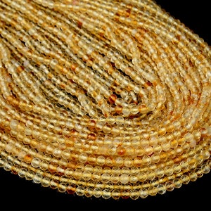 Natural Citrine Gemstone Grade AAA Micro Faceted Round 2MM 3MM Beads BULK LOT 1,2,6,12 and 50 (P10)